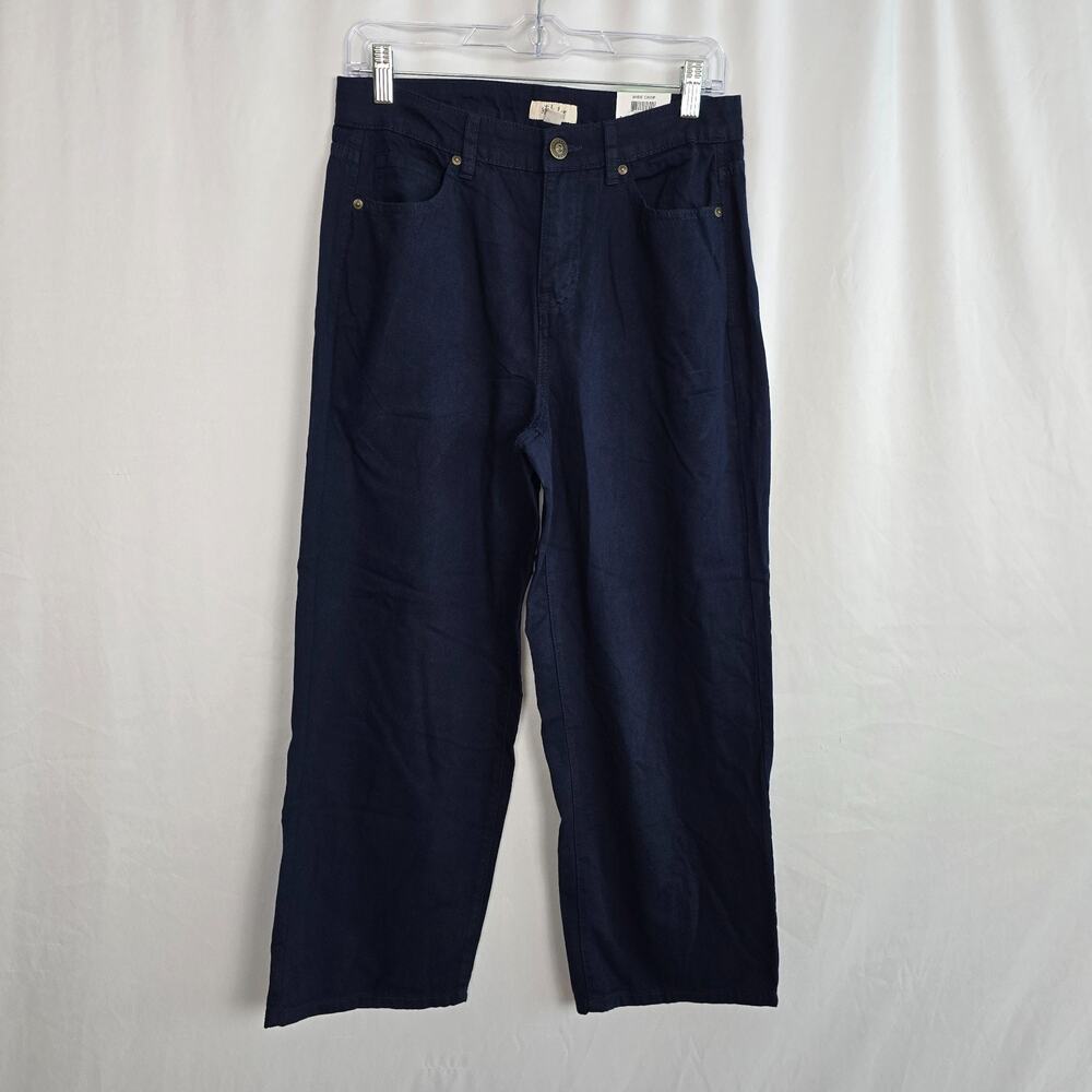 Style & Co Wide Leg Pants Women's 8 Petite Blue Mid Rise Crop NWT